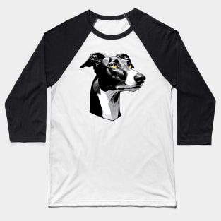 Stunning and Cool Greyhound Monochrome and Gold Portrait for Father's Day Baseball T-Shirt